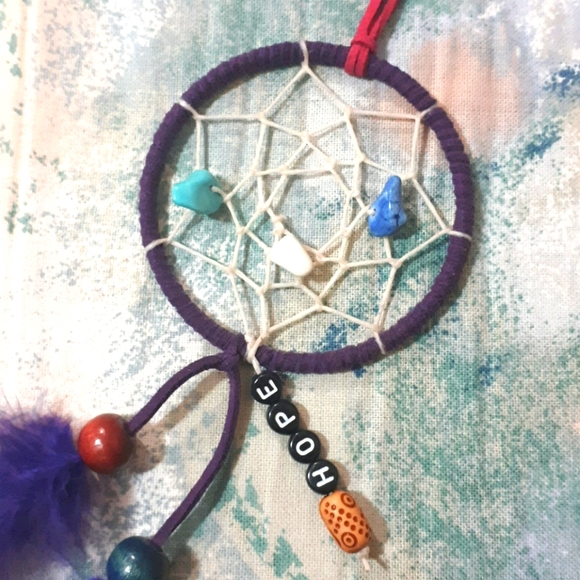 Handmade purple Dreamcatcher - Hope - Picture 2 of 4